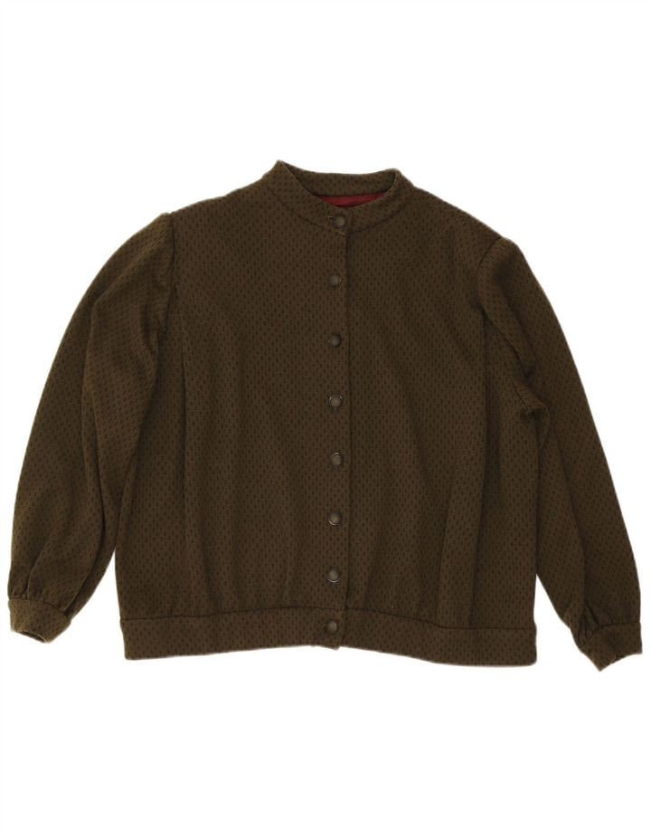 Vintage Bomberjakke til kvinder UK 20 2XL Khaki Spotted