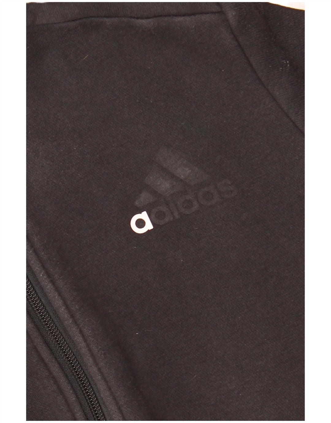 ADIDAS hættetrøje med lynlås til drenge 11-12 år Sort bomuld