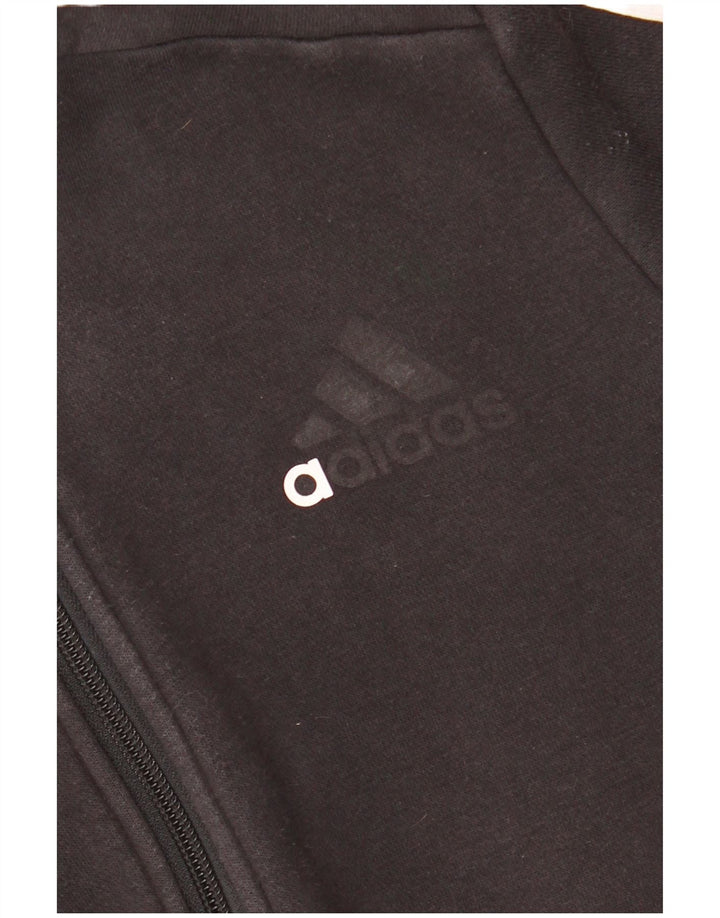 ADIDAS hættetrøje med lynlås til drenge 11-12 år Sort bomuld