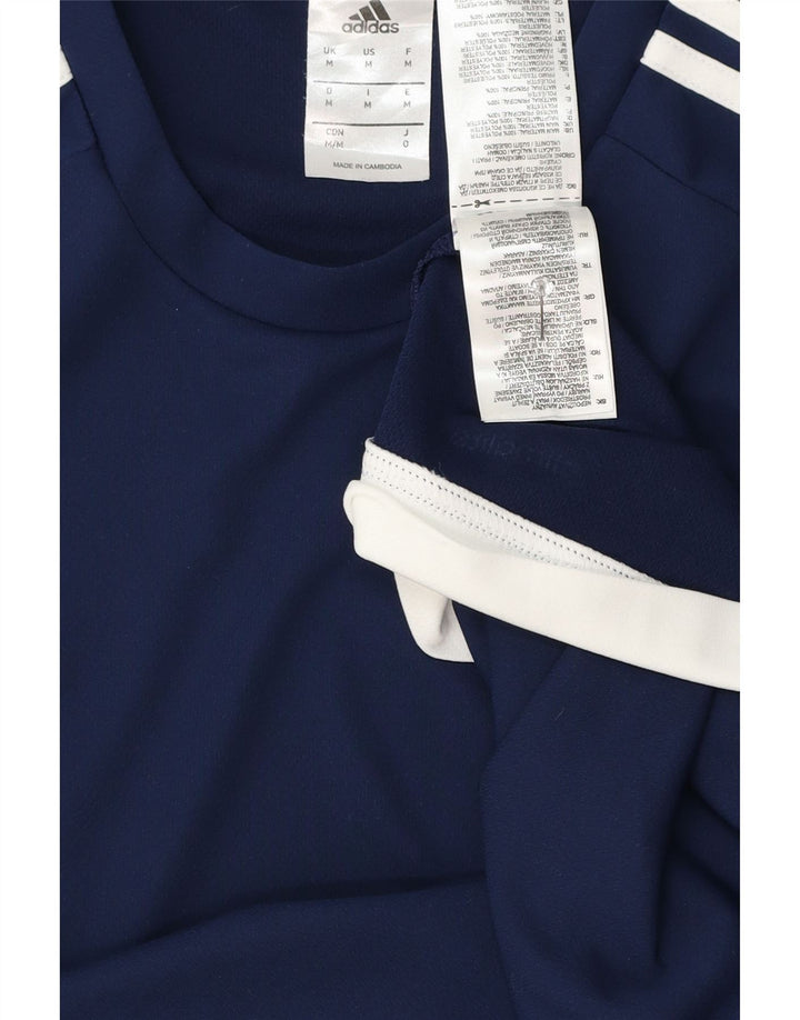 Adidas Herre Climalite T-Shirt Top Medium Marineblå Polyester