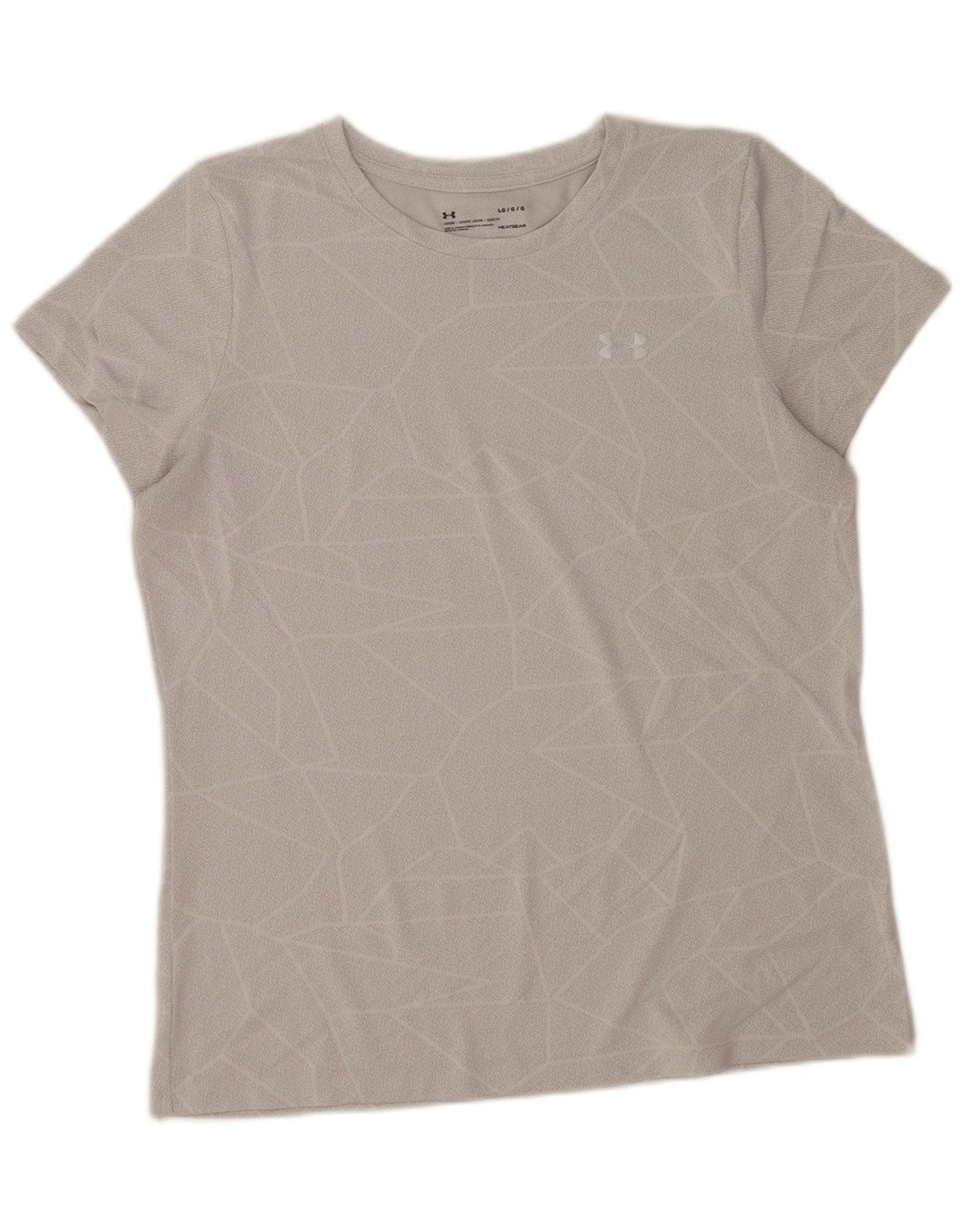 Under Armour Herre Heat Gear T-Shirt Top Stor Grå Geometrisk Polyester