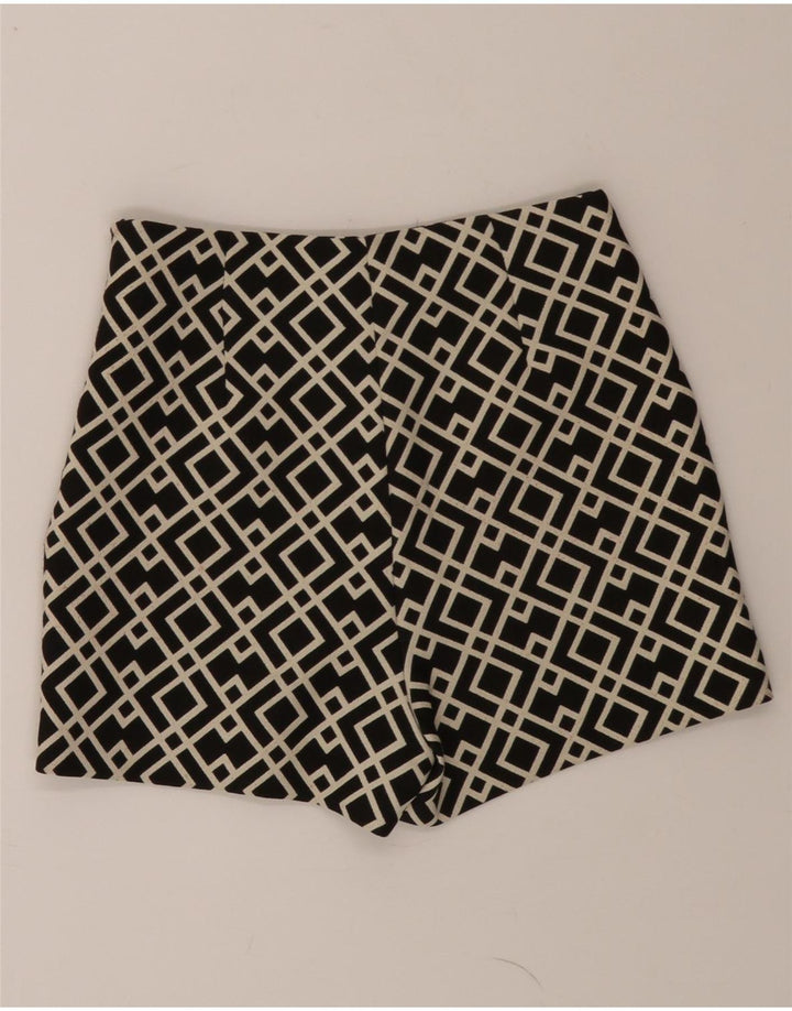 ZARA Womens Casual Shorts UK 8 Small W26  Black Geometric Polyester Vintage Zara and Second-Hand Zara from Messina Hembry 