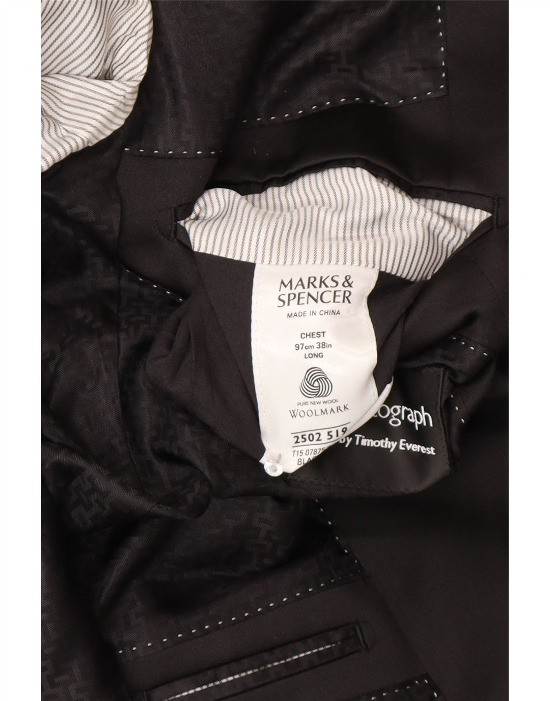 Marks & Spencer Herre Autograph Longline Blazer Jacket UK 38 Medium Black