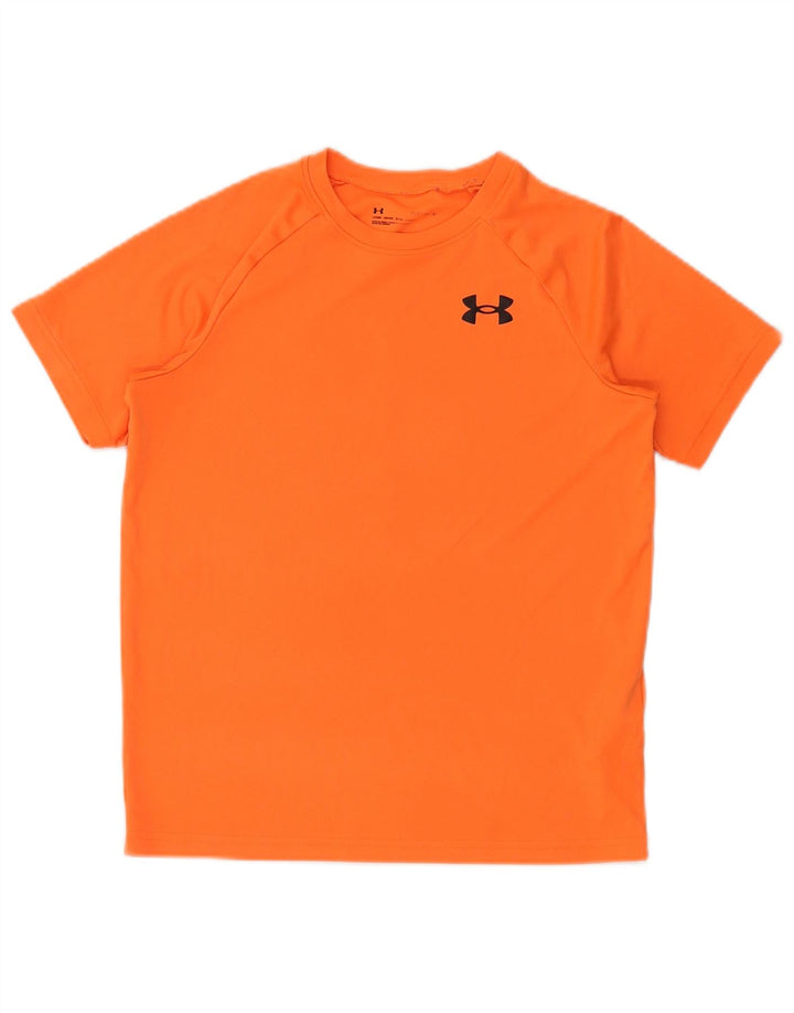 UNDER ARMOUR Drenge T-Shirt Top 11-12 År Stor Orange Polyester
