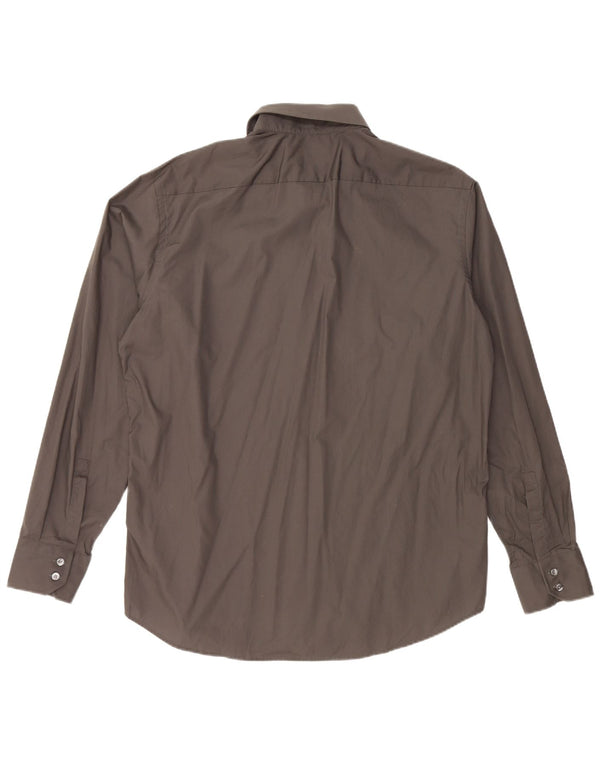 HUGO BOSS Herre Regular Fit skjorte str. 44 17 1/2 XL Grå Bomuld