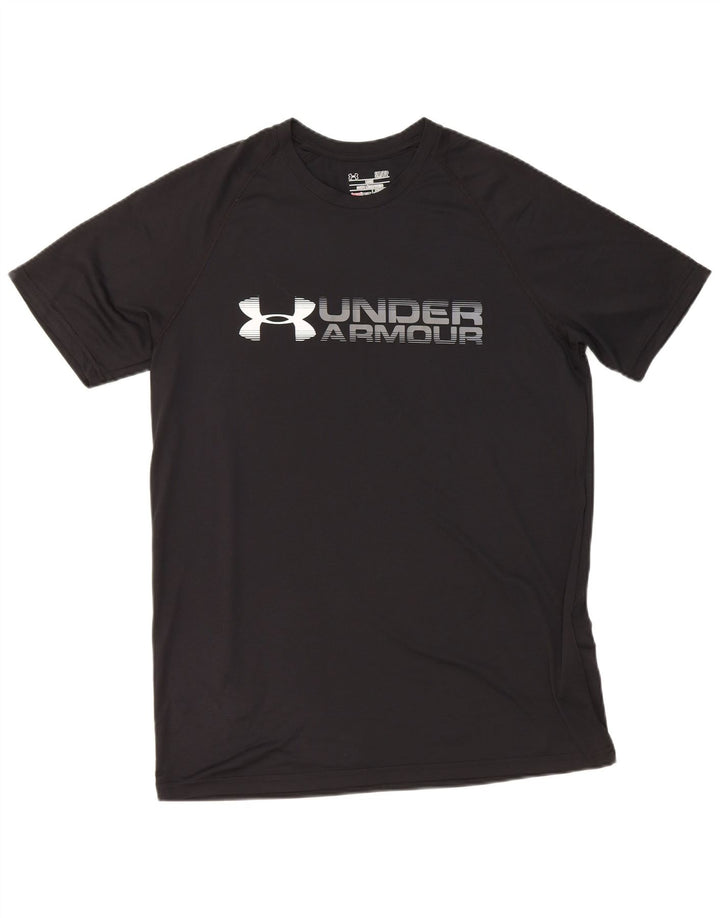 Under Armour Herre Heat Gear Grafisk T-Shirt Top Lille Sort Polyester