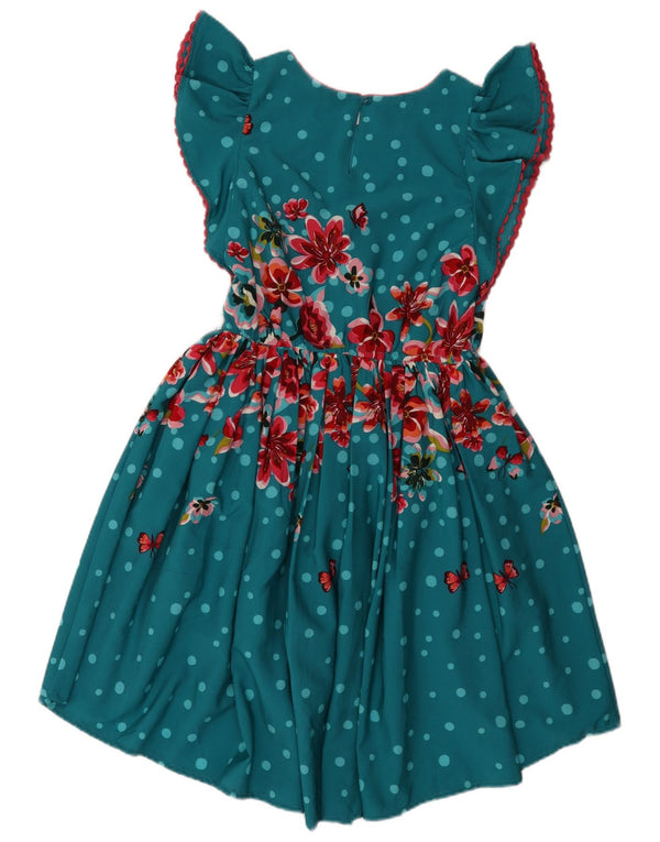 Monsoon Girls A-Line Kjole 12-13 år Blue Floral Polyester