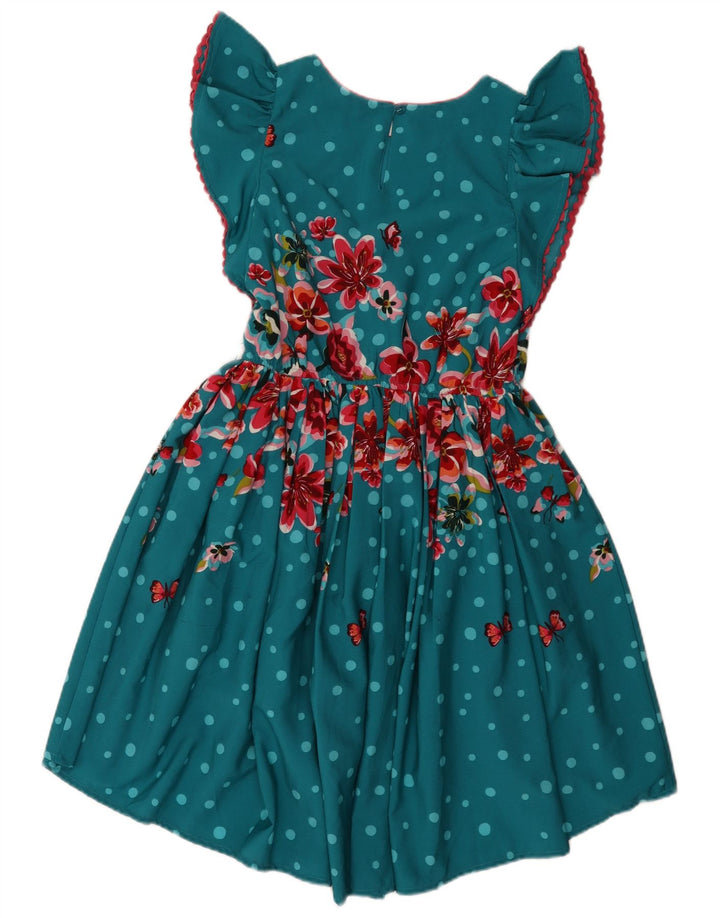 Monsoon Girls A-Line Kjole 12-13 år Blue Floral Polyester