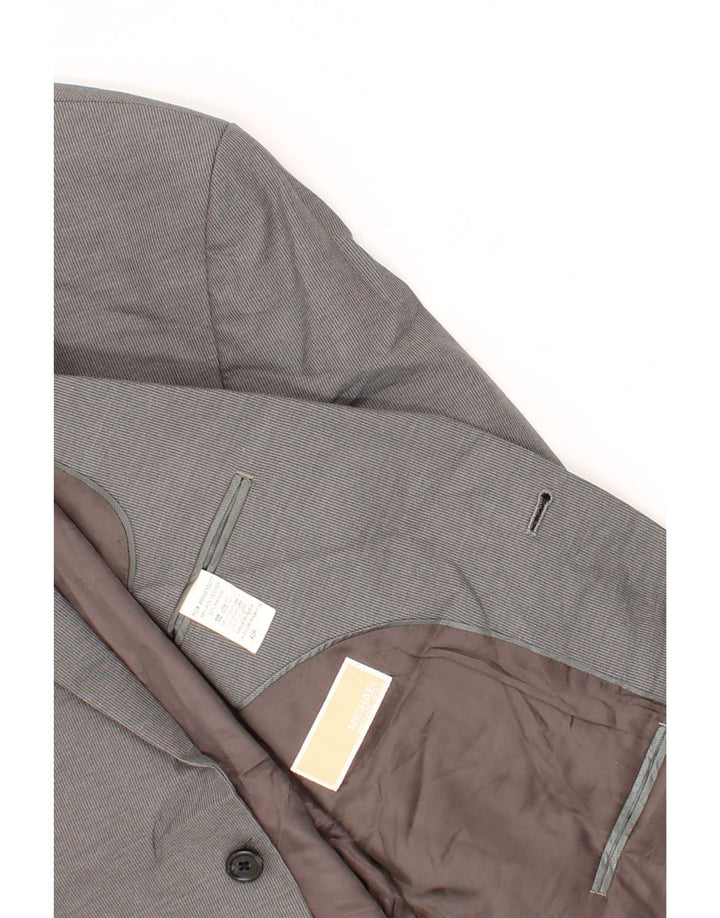 MICHAEL KORS Mens 2 Button Blazer Jacket UK 42 XL Grey Pinstripe Polyester Vintage Michael Kors and Second-Hand Michael Kors from Messina Hembry 