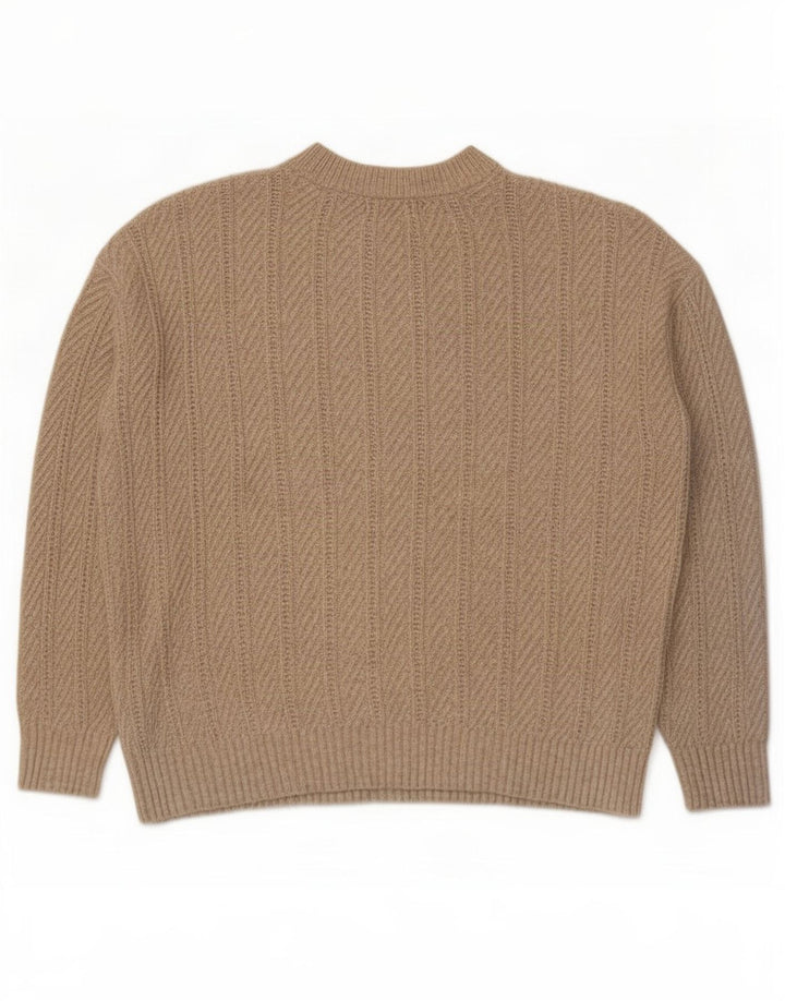 Marks & Spencer Dame sweater med rund hals DK 16 Stor beige polyester