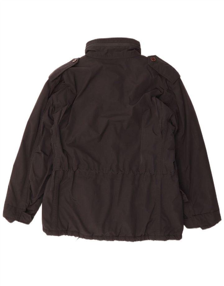 Alberto Aspesi Herre Hætte Military Jacket UK 36 Small Black Polyester