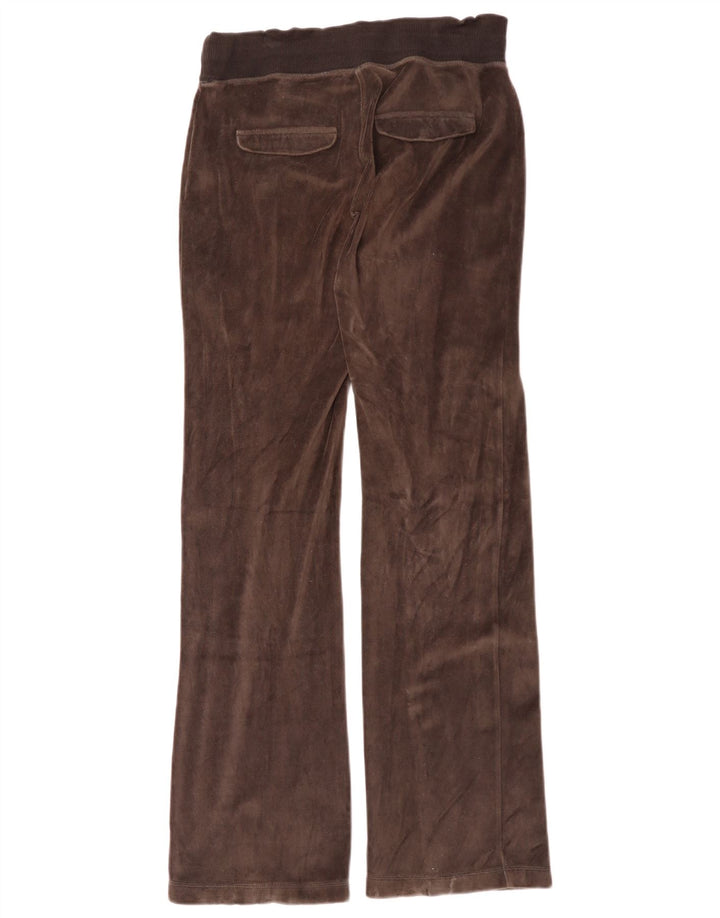 ADIDAS Womens Velvet Tracksuit Bukser EU 42 Medium Brown Bomuld