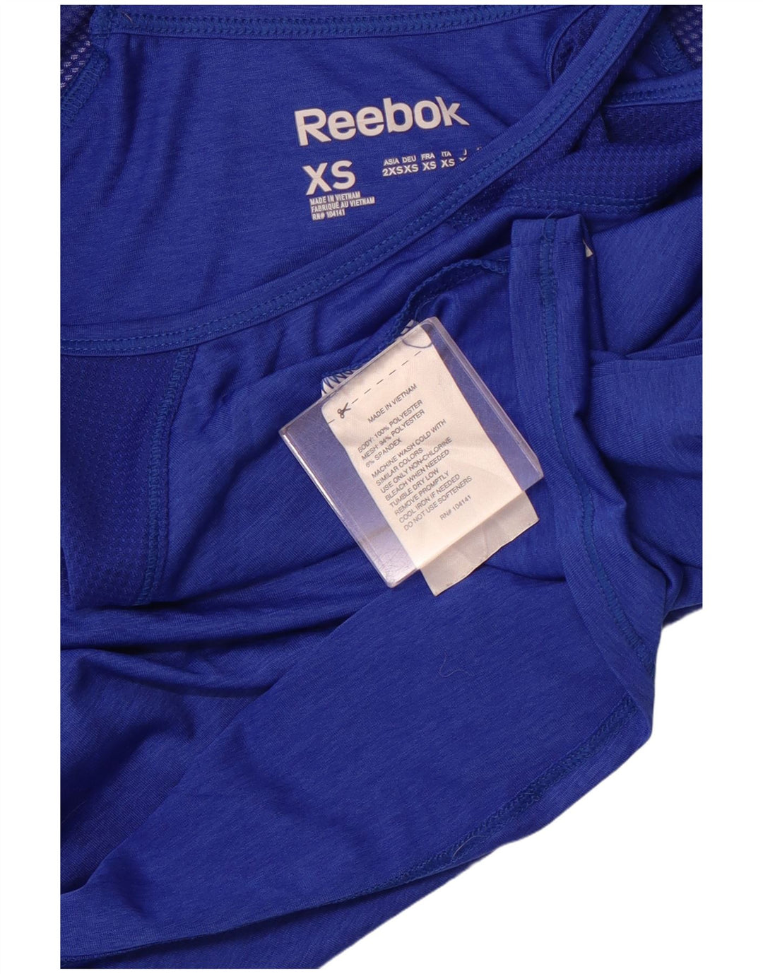 REEBOK Damevest Top UK 8 Small Blue Polyester Sports