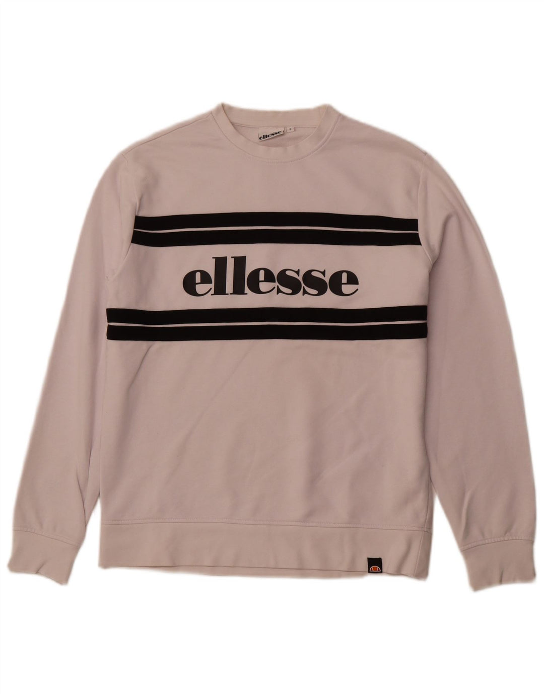 ELLESSE Grafisk sweatshirt til mænd, lille hvid Colourblock Bomuld