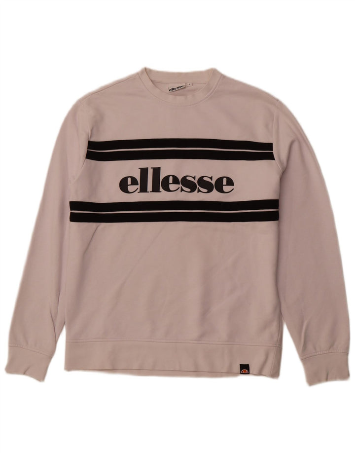 ELLESSE Grafisk sweatshirt til mænd, lille hvid Colourblock Bomuld
