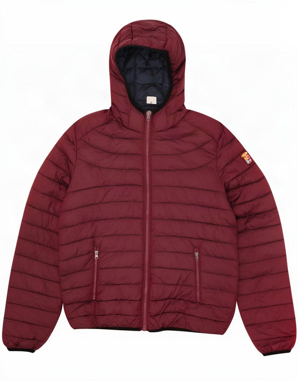 Marina Militare Herre hættepolstret jakke UK 38 Medium Maroon Nylon