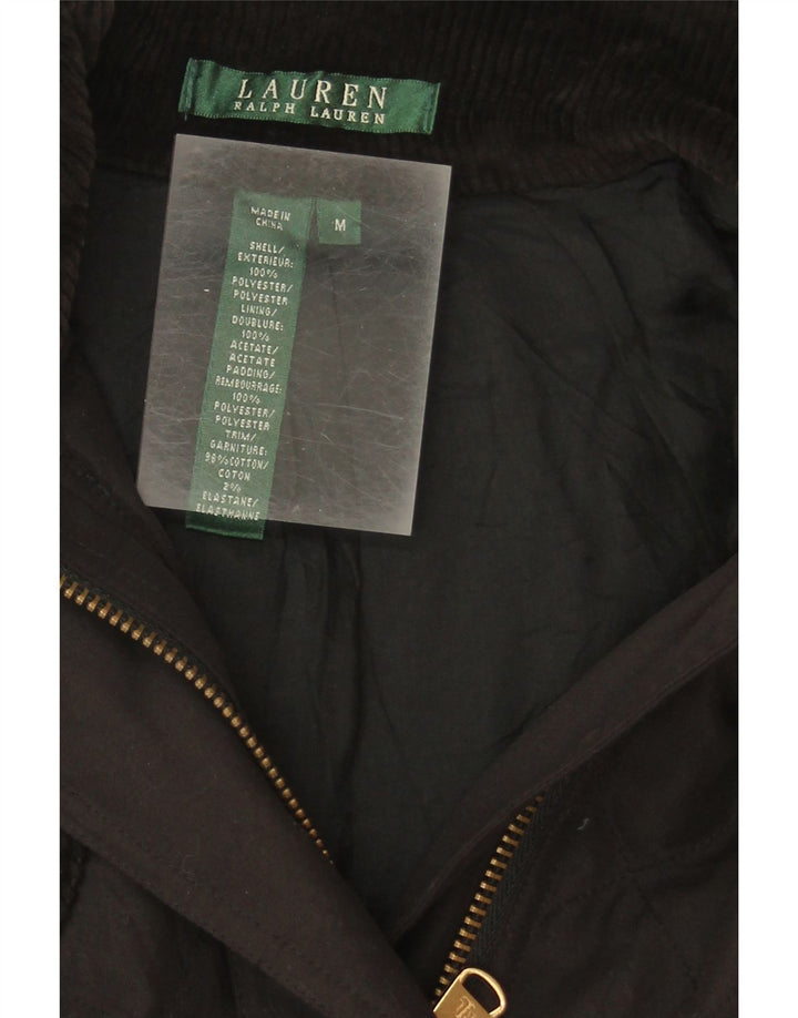 RALPH LAUREN Womens Quilted Jacket UK 14 Medium Black Cotton Vintage Ralph Lauren and Second-Hand Ralph Lauren from Messina Hembry 