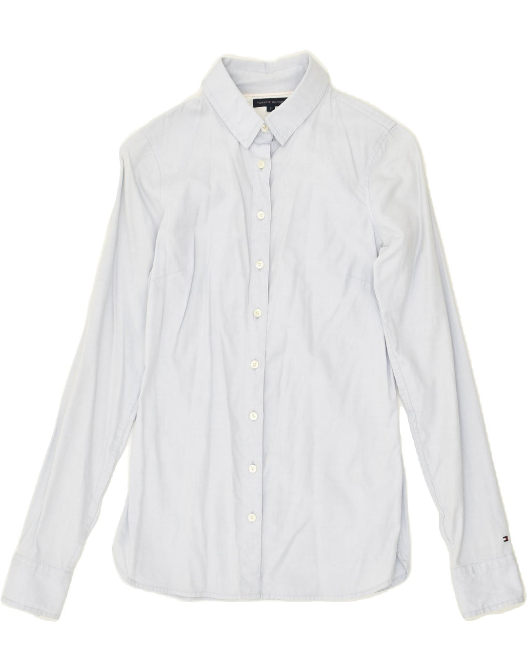 TOMMY HILFIGER Womens Shirt US 2 XS Blue Cotton | Vintage Tommy Hilfiger | Thrift | Second-Hand Tommy Hilfiger | Used Clothing | Messina Hembry 