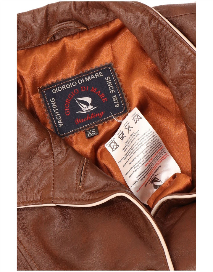 Giorgio Di Mare Dame Læderjakke UK 6 XS Brun Læder