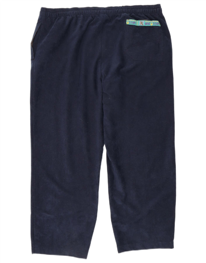 Great Escapes Herre Velour Træningsdragt Bukser XL Navy Blue Polyester