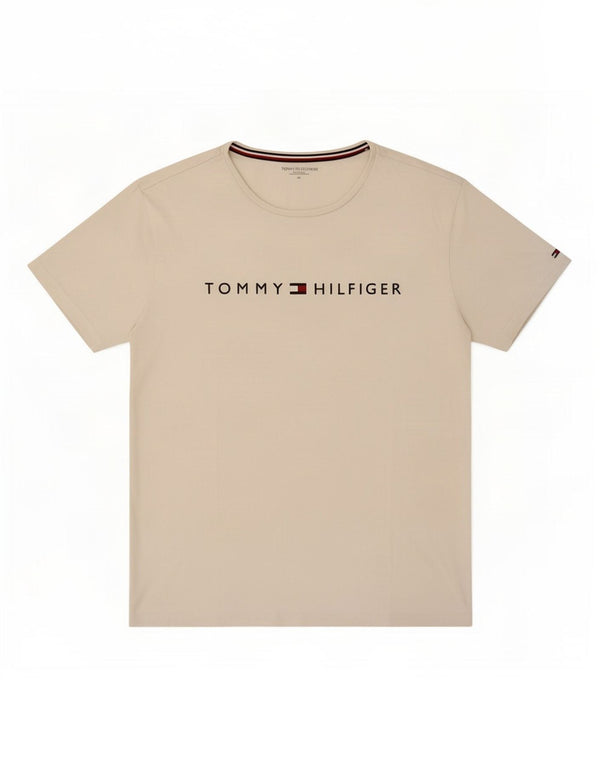 Tommy Hilfiger Herre Grafisk T-Shirt Top XL Hvid Bomuld