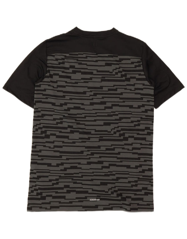 Adidas Boys Aeroready T-Shirt Top 15-16 år Sort Geometrisk Polyester