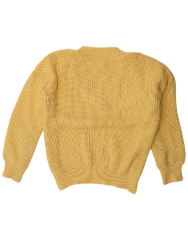 Vintage Dame V-hals sweater UK 22 3XL Gul