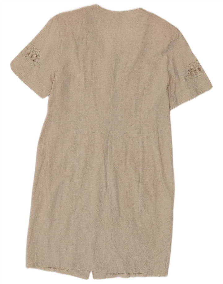 Vintage dameskjortekjole UK 14 Medium Beige