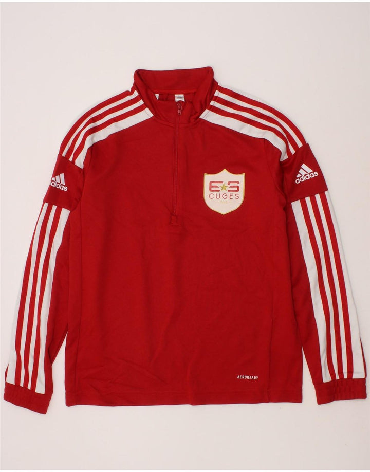 ADIDAS Boys Aeroready Graphic Pullover Tracksuit Top 11-12 Years Red Vintage Adidas and Second-Hand Adidas from Messina Hembry 