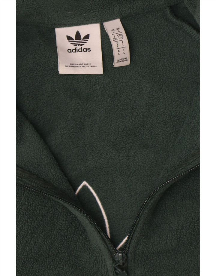 Adidas Herre grafisk fleecetrøje med lynlåshals Stor grøn polyester