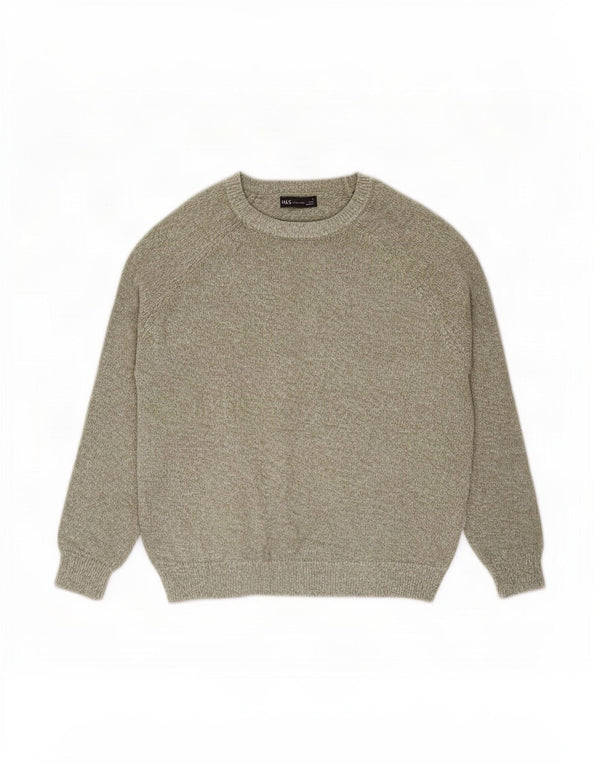 Marks & Spencer Dame Boat Neck Jumper Sweater UK 16 Large Green Flecked
