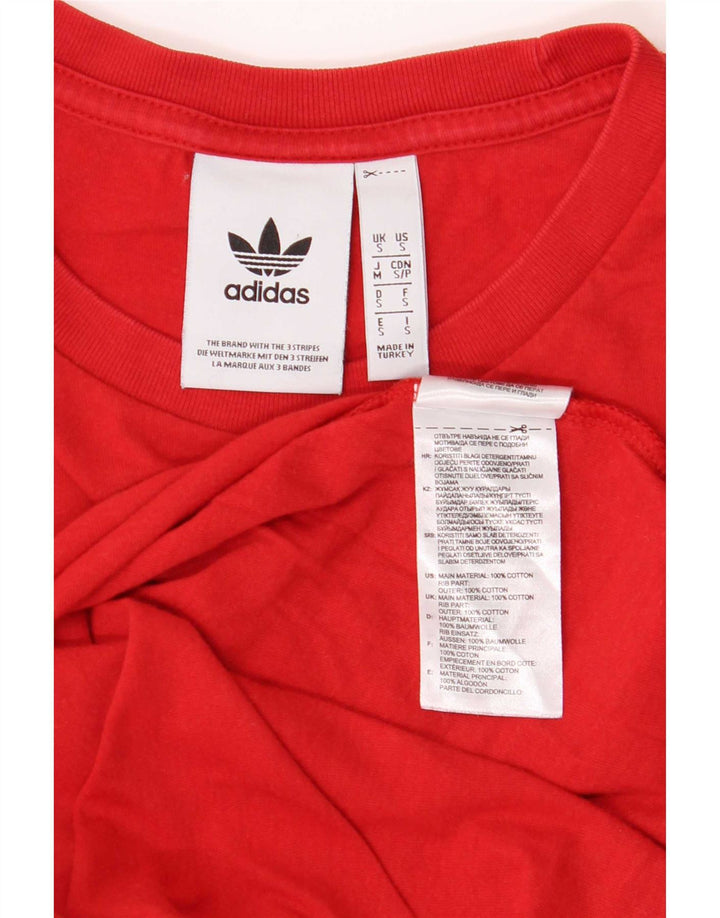 Adidas Herre T-Shirt Top Lille Rød Bomuld