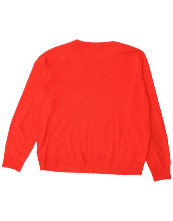 Marks & Spencer Dame Boat Neck Jumper Sweater UK 16 Large Red