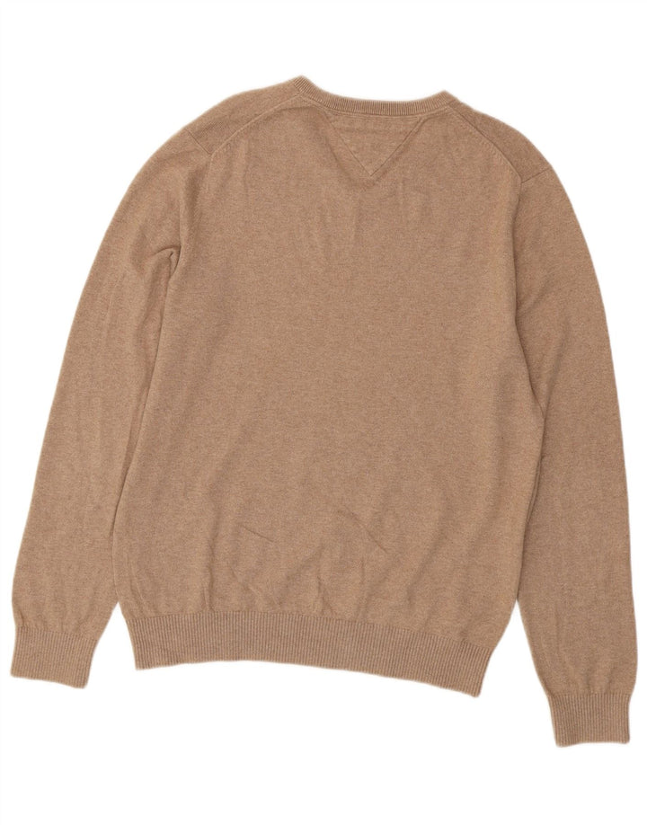 TOMMY HILFIGER Herre V-hals sweater Medium Beige Bomuld