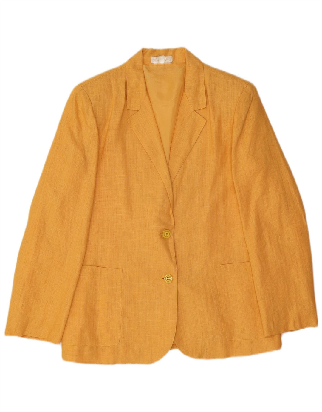 Vintage dame 2-knaps blazerjakke IT 42 Medium Yellow Linen