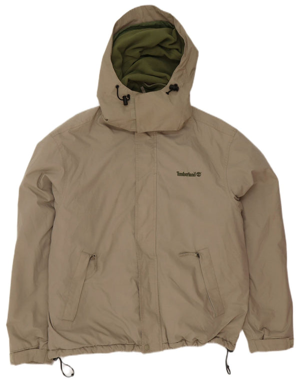 Timberland Herre Hooded Windbreaker Jacket UK 42 XL Grå Bomuld