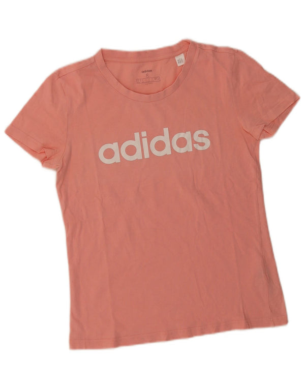 Adidas Womens Graphic T-Shirt Top UK 8/10 Small Pink Cotton