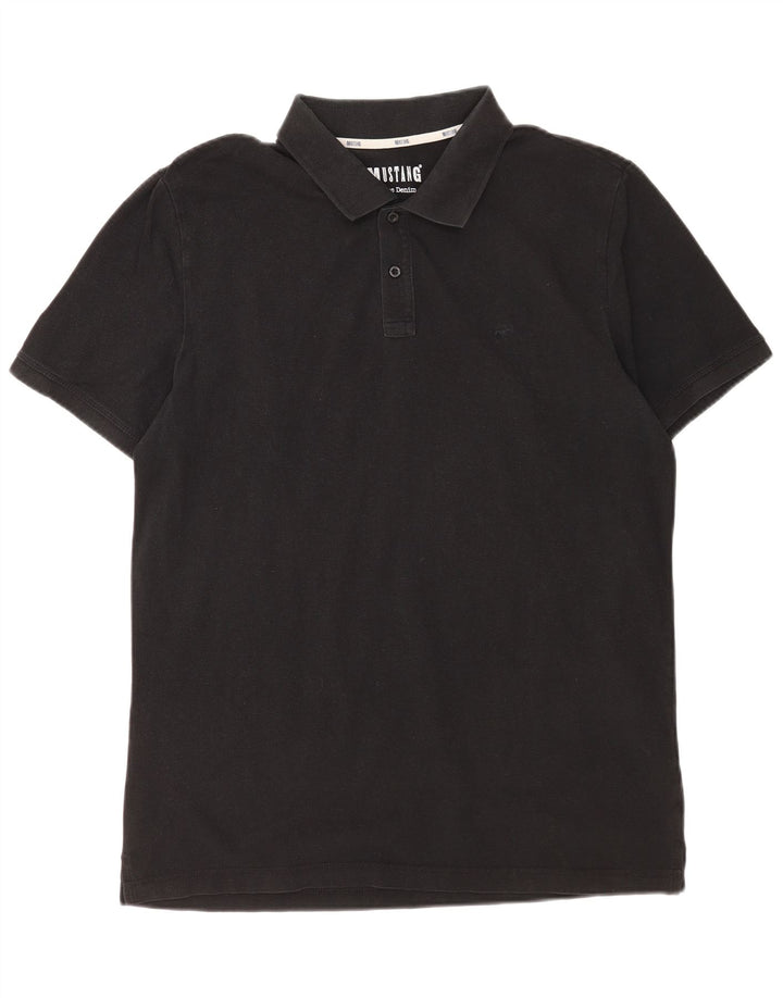Mustang herre poloshirt Stor sort bomuld