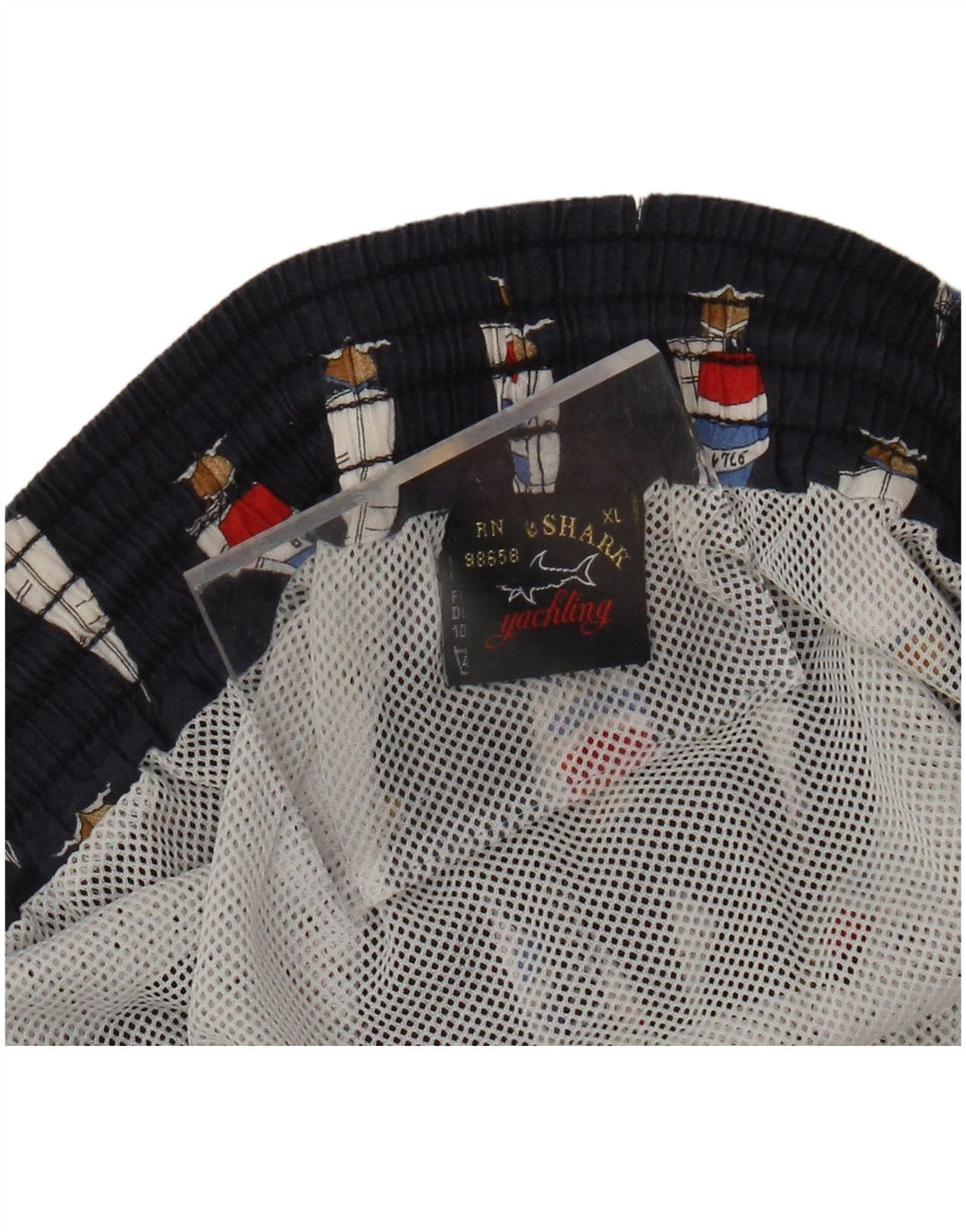 PAUL & SHARK Herre grafiske sportsshorts XL marineblå bomuld