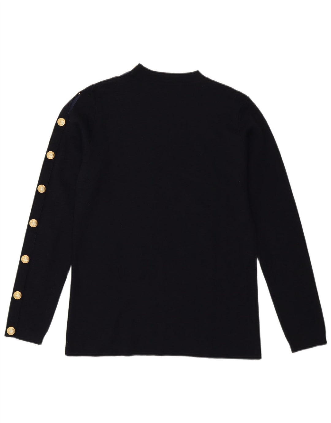 Gas Dame Button Neck Jumper Sweater UK 10 Small Navy Blue