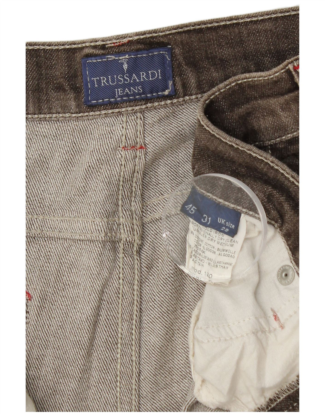 TRUSSARDI Straight jeans til mænd W29 L31 brun bomuld