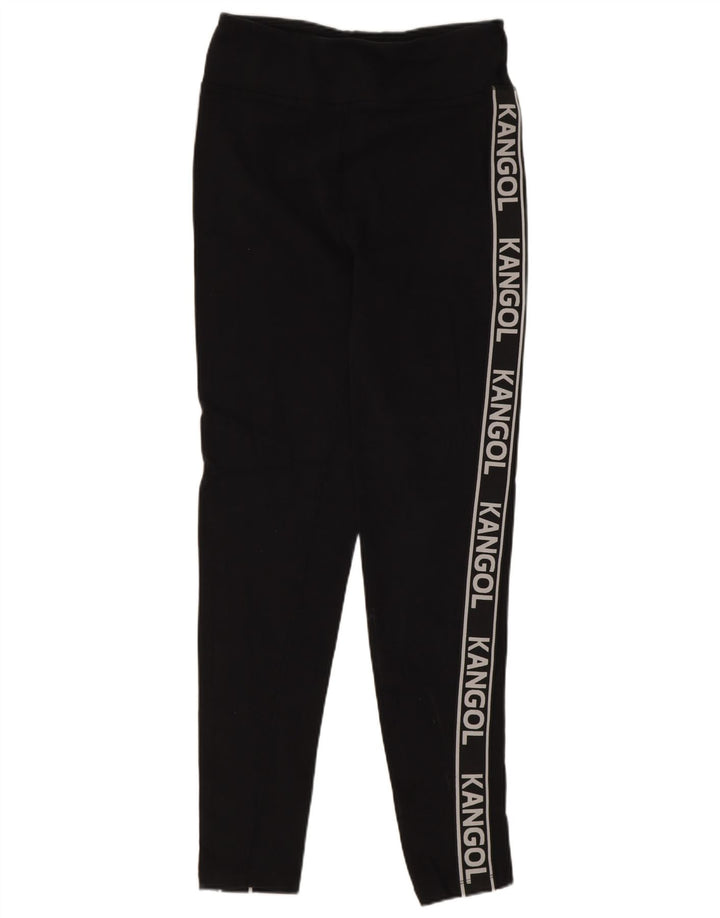 Kangol Dame Grafiske Leggings UK 12 Medium Sort Bomuld