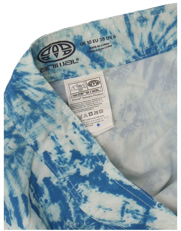 Animal Womens svømmeshorts UK 10 Small Blue Tie Dye Polyester