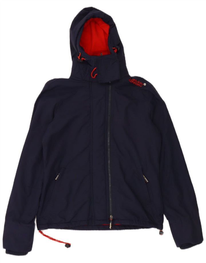 SUPERDRY Herre Windcheater Hættevindjakke UK 38 Medium Navy Blue