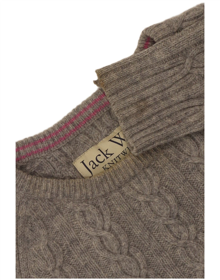 Jack Wills Dame Boat Neck Jumper Sweater UK 12 Medium Grey Lammeuld
