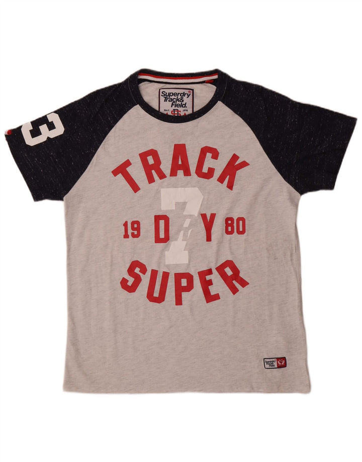 Superdry Grafisk T-shirt top til mænd XL Grå Colourblock Bomuld