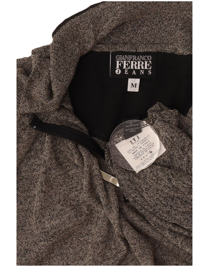 Gianfranco Ferre Herre Polo Neck Jumper Sweater Medium Grå Flecked