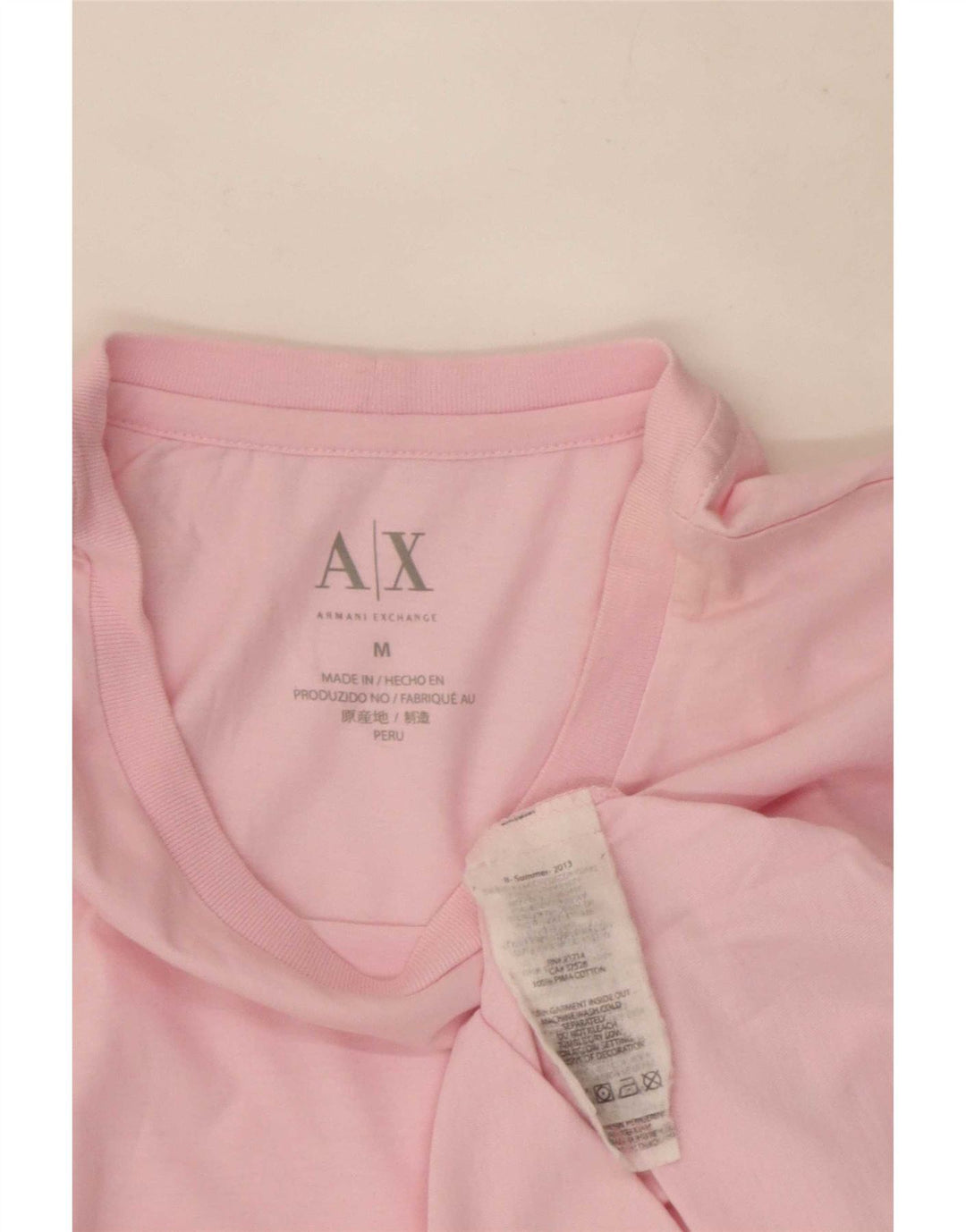 Armani Exchange Herre T-shirt Top Medium Pink Bomuld