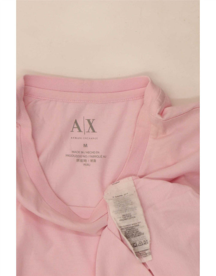 Armani Exchange Herre T-shirt Top Medium Pink Bomuld