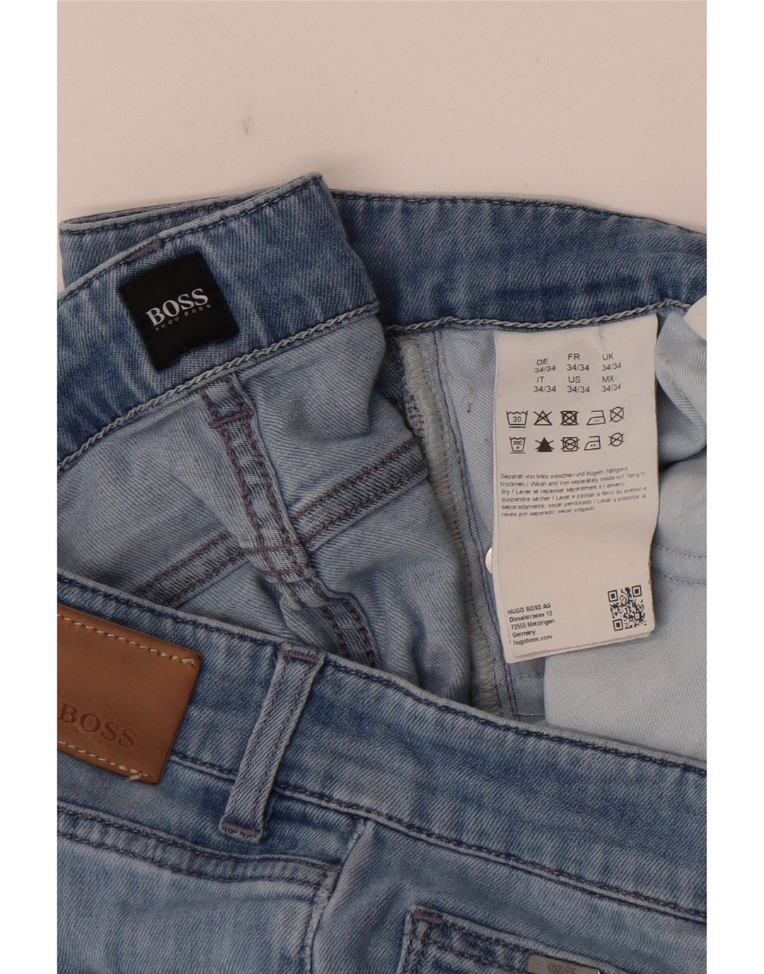 Hugo Boss Herre Slim Jeans W34 L34 Blå Bomuld
